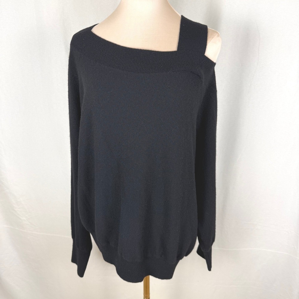 Colorush Margot 100% Cashmere Asymmetric One Shoulder Sweater Size S EUC